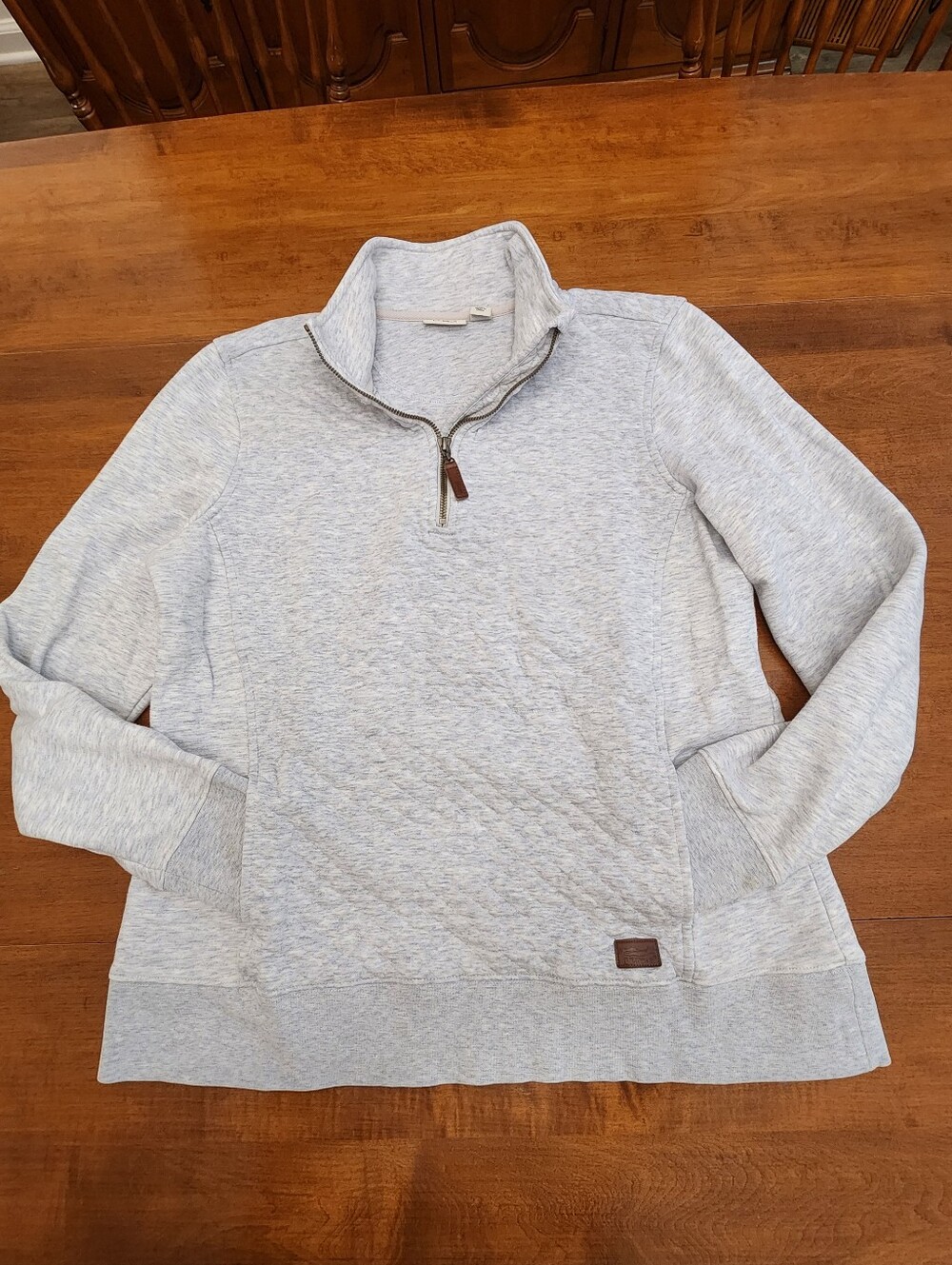 L.L. Bean Quilted Quarter Zip Pullover - Size L